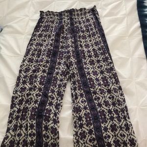 flowy patterned pants